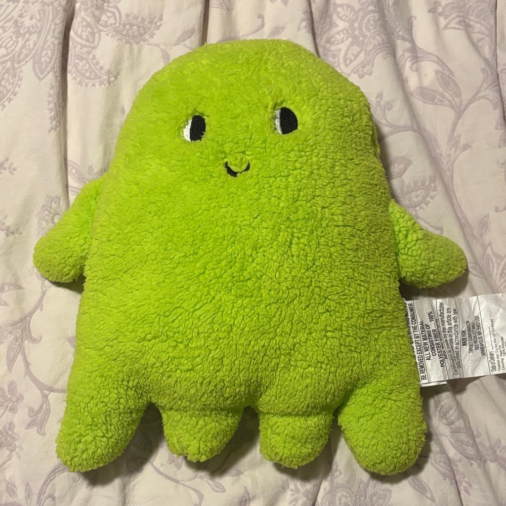 NWT Target Lime Green Plush Ghost Pillow